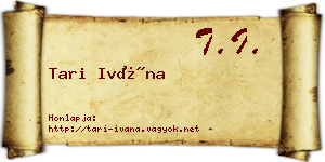 Tari Ivána névjegykártya